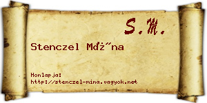 Stenczel Mína névjegykártya